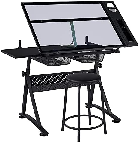 Art & Craft Toys For Kids - Drafting Table w/Stool Height Adjustable Multifunctional