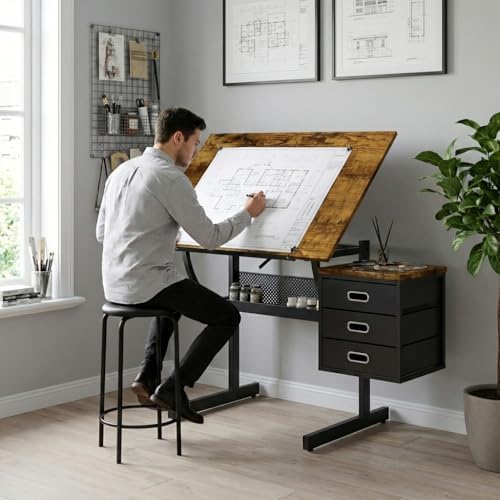 Art & Craft Toys For Kids - Adjustable Art Desk with Storage, 0-75°