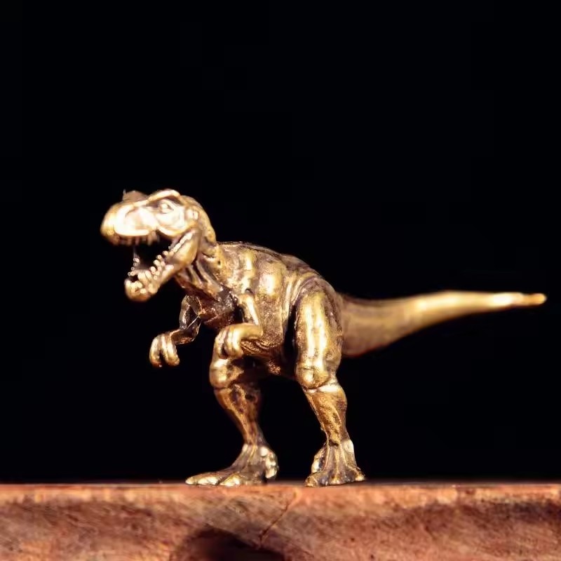 Dinosaur And Craft - Brass T-Rex Statue Handmade Tyrannosaurus Figurine