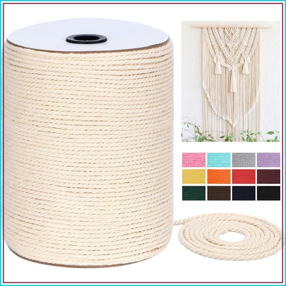 4mm x 328Yds Natural Cotton Ma - đánh giá và giá Macrame Cord Cotton