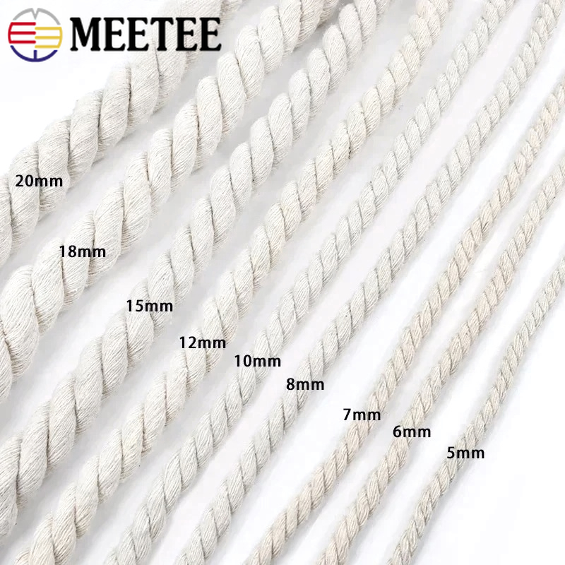 5/10M 5-20mm White Cotton Twis - đánh giá và giá Macrame Cord Cotton