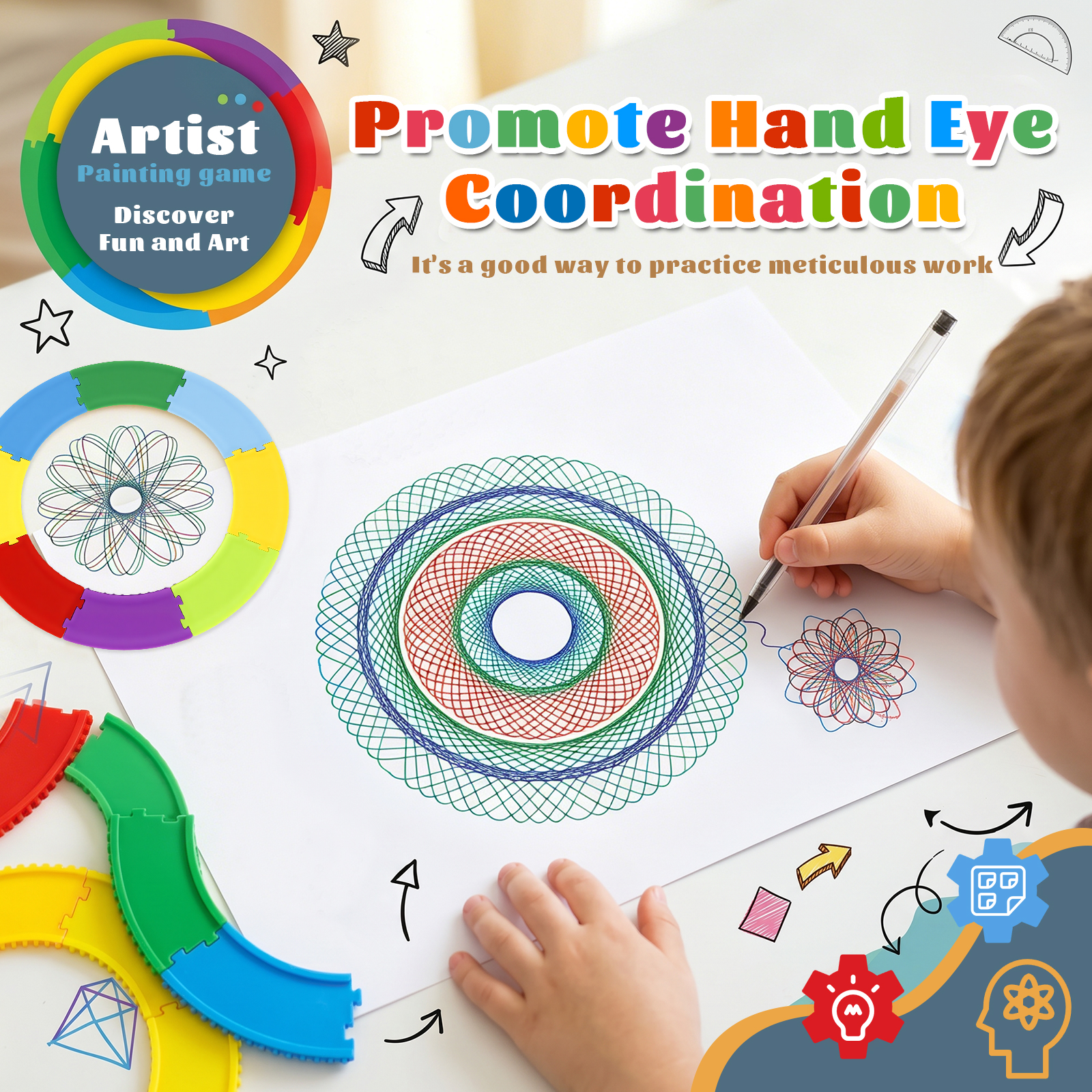 Spiral Art Gear Geometric Rule - đánh giá và giá Art Craft Kits