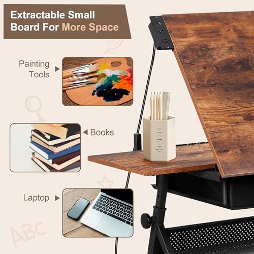 Adjustable Drafting Table with - đánh giá và giá Art & Craft Toys For Kids