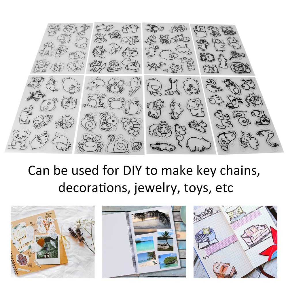 8 PCS Cute Animal Heat Shrink  - đánh giá và giá Craft And Art Difference