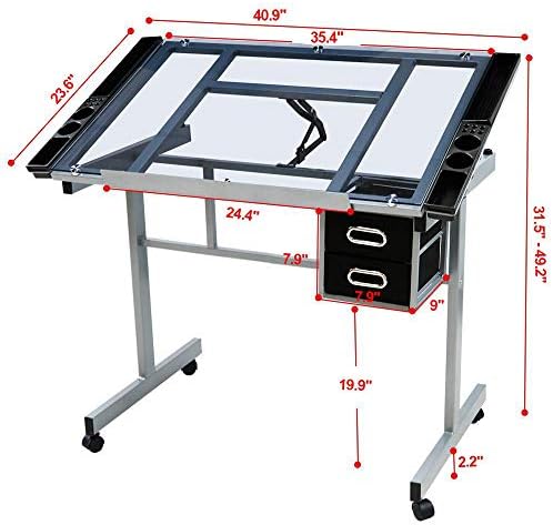 Drawing Desk Adjustable Glass  - đánh giá và giá Art & Craft Toys For Kids