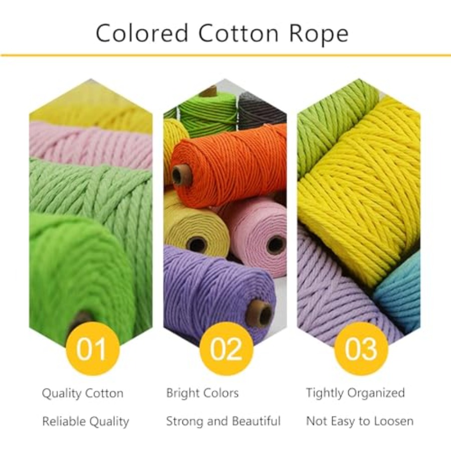 5mm Macrame Cord - 12 Colors N - đánh giá và giá Macrame Cord Cotton