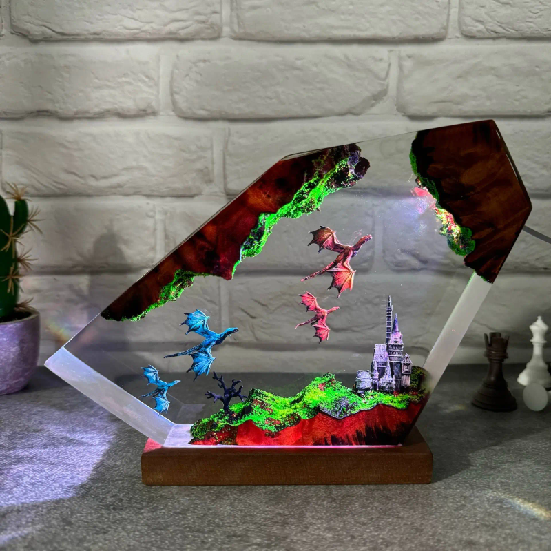 Resin Art Lamp Night Light Fir - đánh giá và giá Art Craft Night