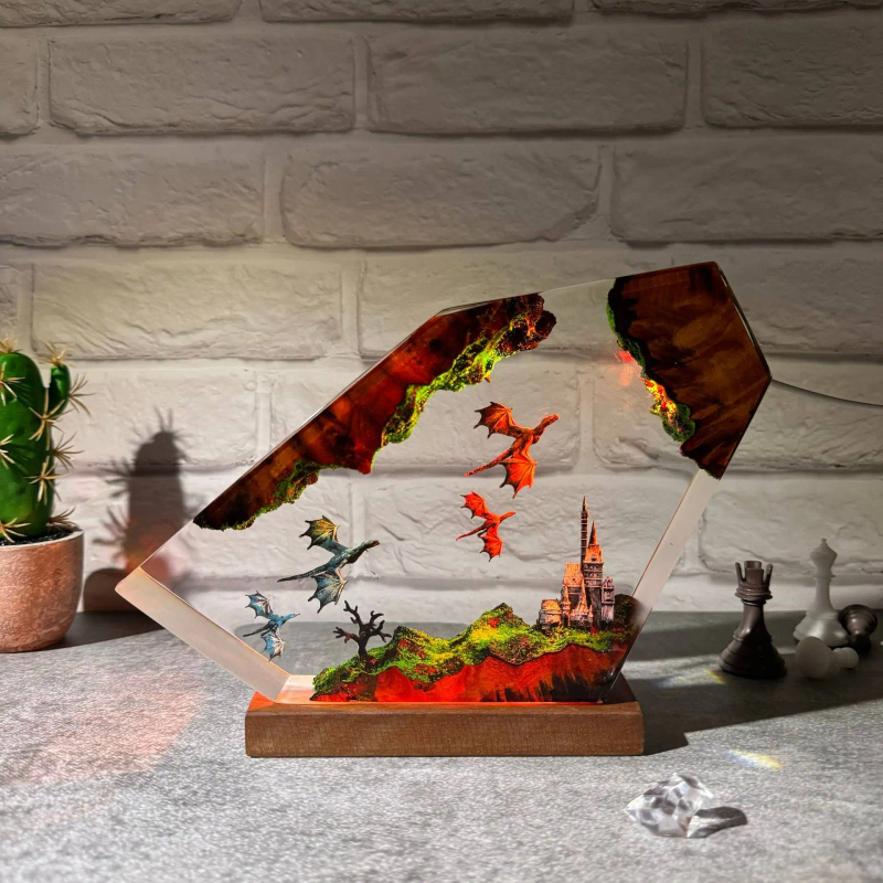 Resin Art Lamp Night Light Fir - đánh giá và giá Art Craft Night