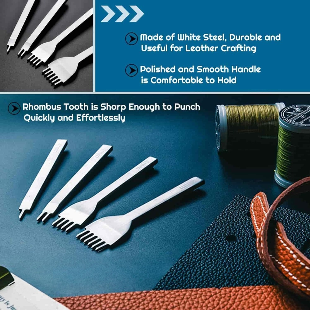 34 Pcs Leather Pouch Kit,Hole  - đánh giá và giá Punch Needle Kit
