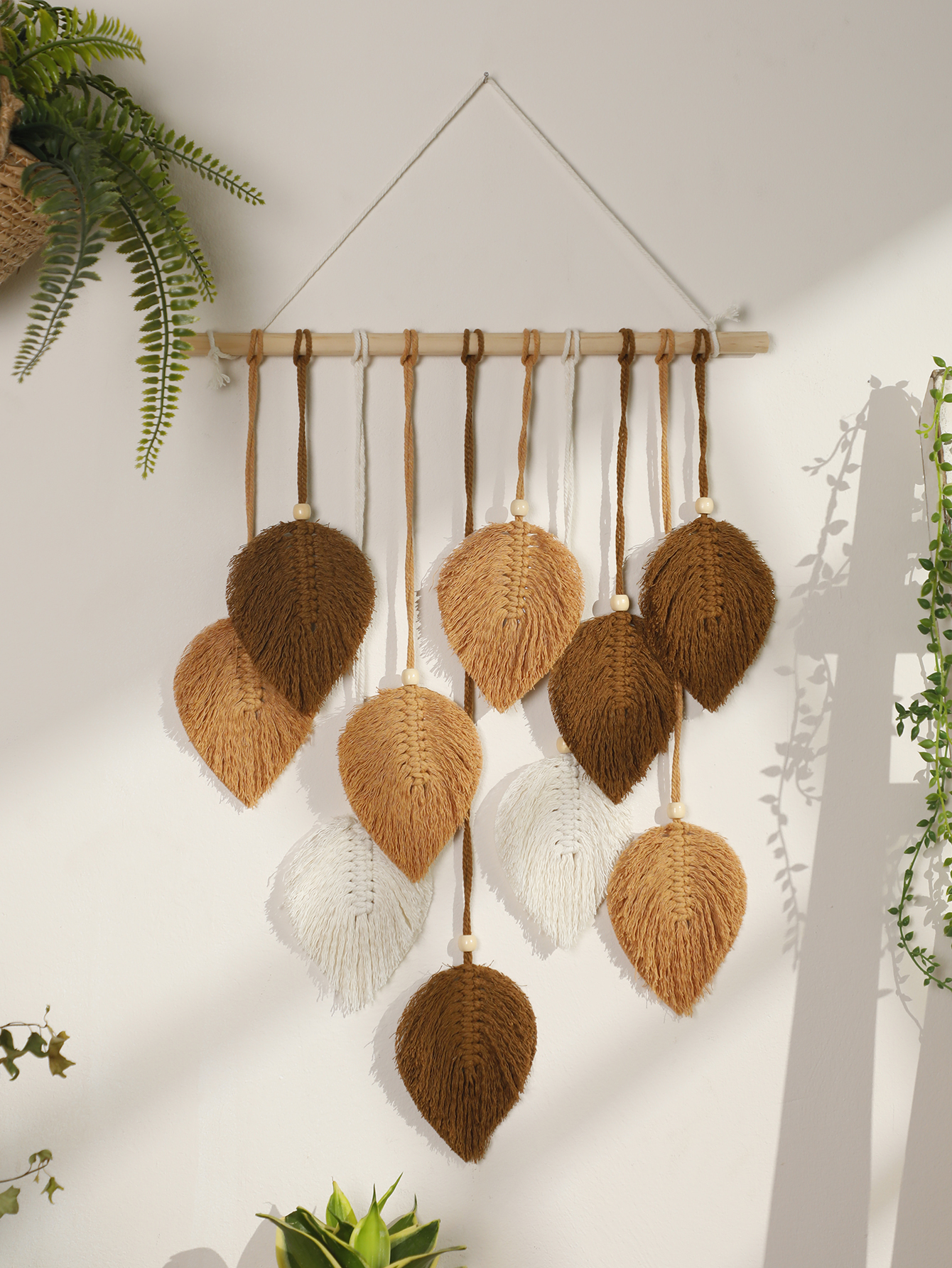 Leaf Macrame Tapestry Brown Gr - đánh giá và giá Macrame Cord Cotton