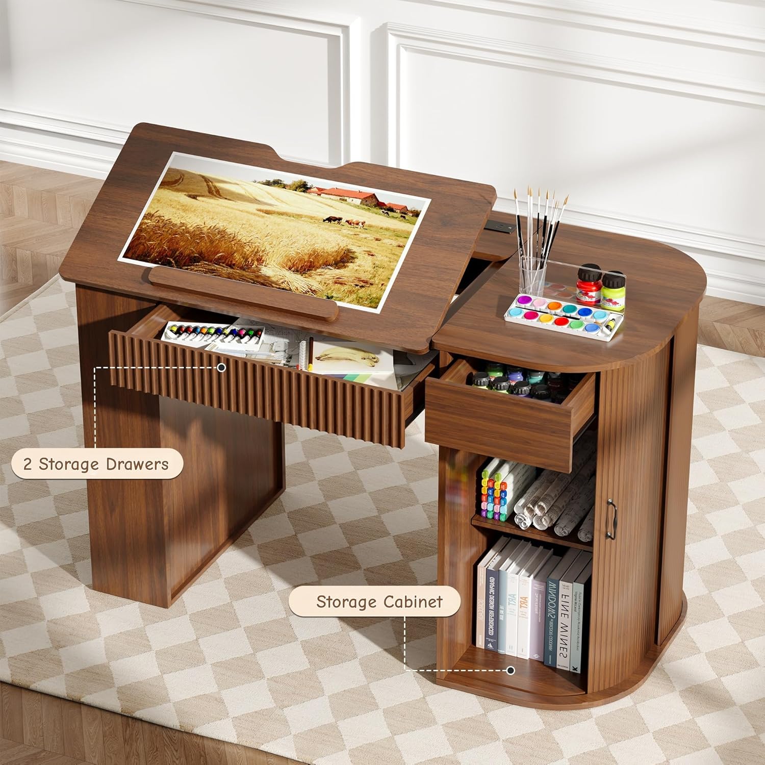 Drafting Table with Storage Ca - đánh giá và giá Art & Craft Toys For Kids