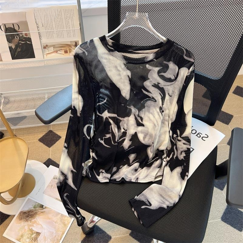 Long Sleeve T-shirts Women Tie - đánh giá và giá Silk Painting Dye