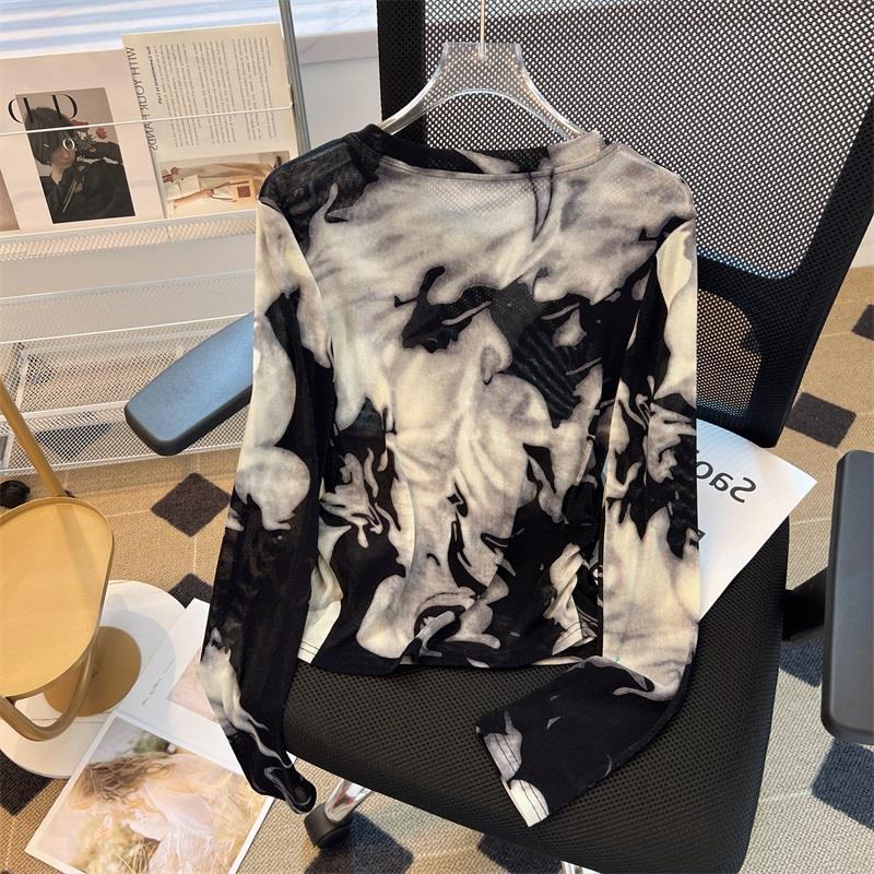 Long Sleeve T-shirts Women Tie - đánh giá và giá Silk Painting Dye