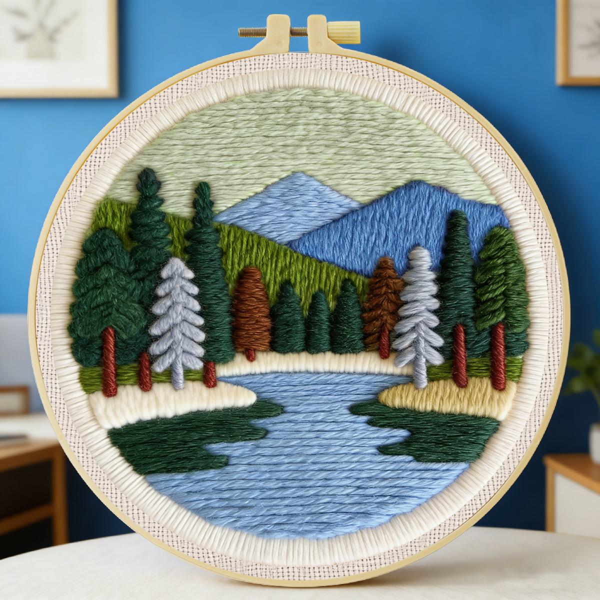 20X20CM/7.87inch Scenery Punch - đánh giá và giá Punch Needle Kit