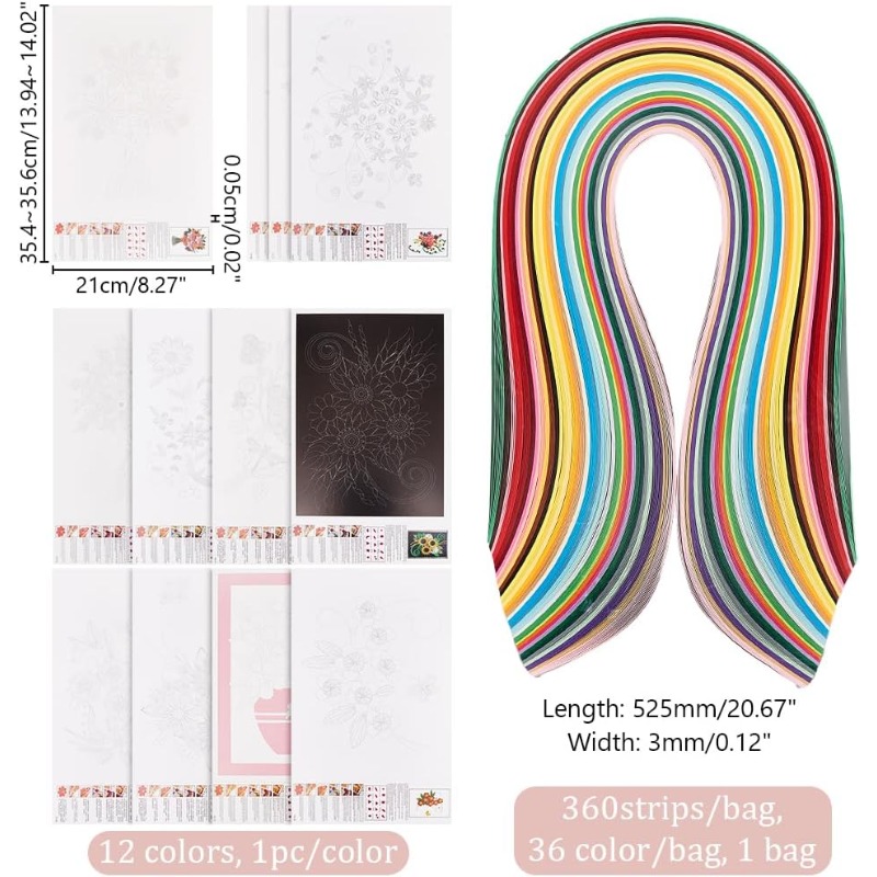 1Set 12 Pcs Quilling Paper Ste - đánh giá và giá Quilling Paper Strips