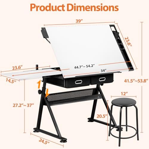 Drafting Table Drawing Desk w/ - đánh giá và giá Art & Craft Toys For Kids
