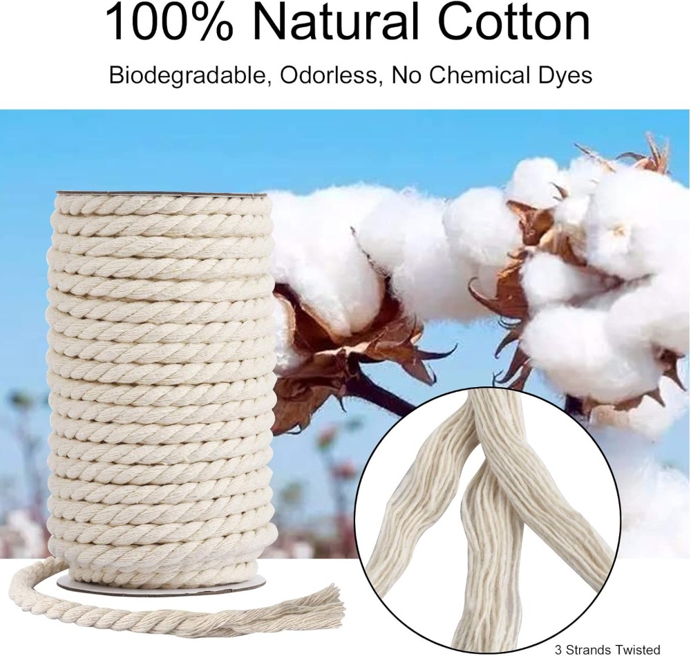 8mm x 20 Yards Natural Unbleac - đánh giá và giá Macrame Cord Cotton