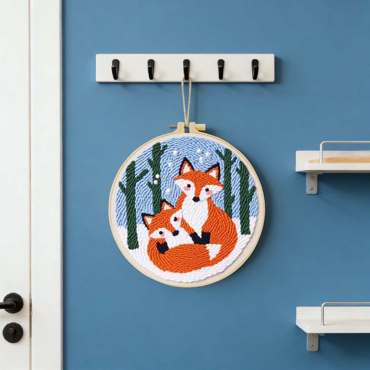 20X20CM/7.87inch Animal - Fox  - đánh giá và giá Punch Needle Kit