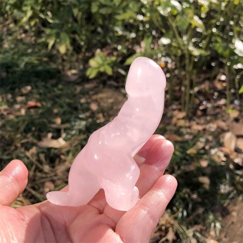 1PCS Natural Rose Quartz Carto - đánh giá và giá Dinosaur And Craft