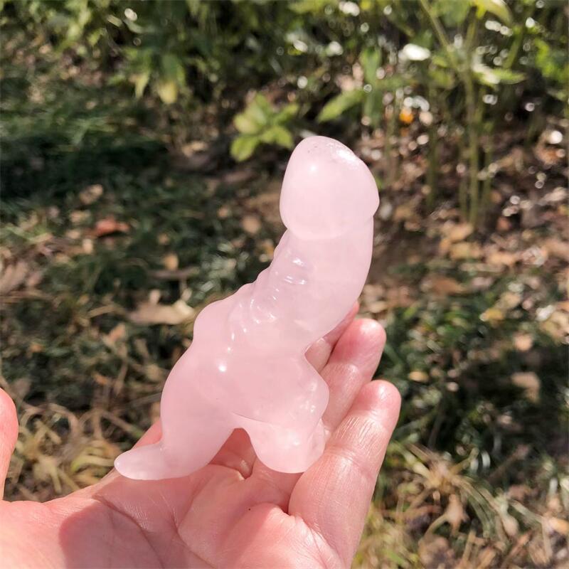 1PCS Natural Rose Quartz Carto - đánh giá và giá Dinosaur And Craft