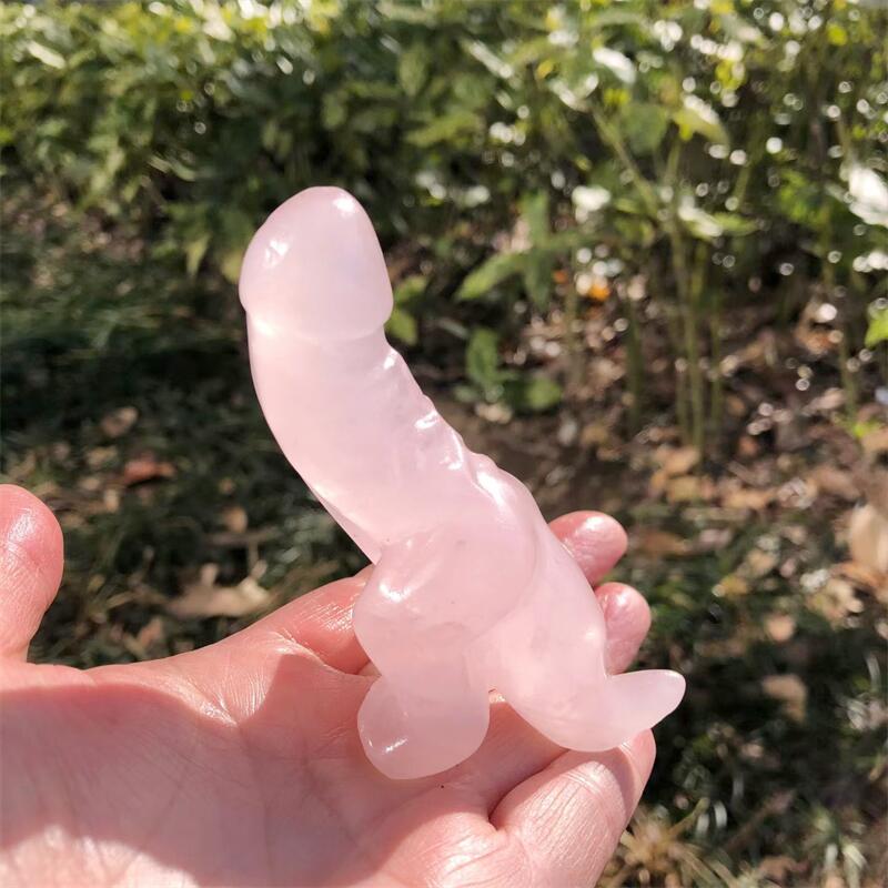 1PCS Natural Rose Quartz Carto - đánh giá và giá Dinosaur And Craft